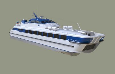 气垫客船3D模型,3DM,STP格式
