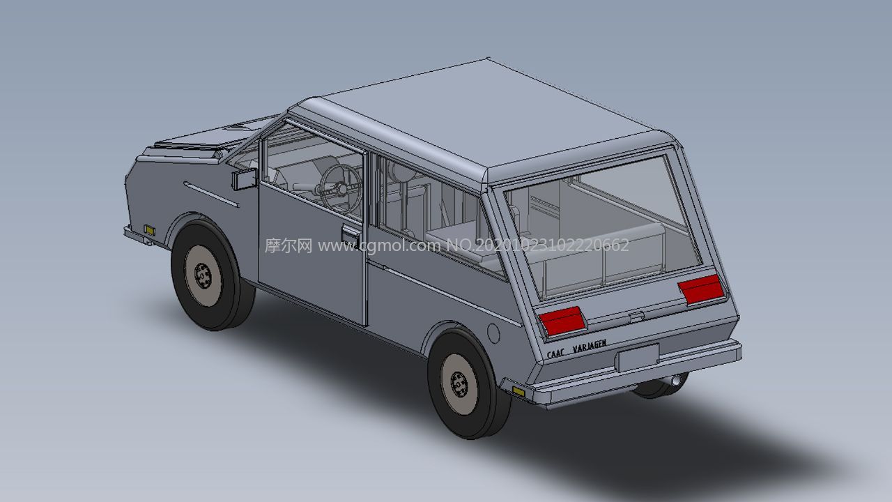 简易老式汽车3D模型