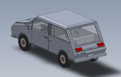 简易老式汽车3D模型