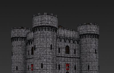 中世纪风格要塞,城堡3D模型