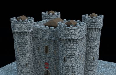中世纪风格要塞,城堡3D模型