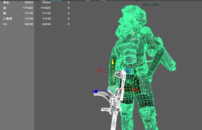 带机器手臂的未来机甲女士兵,机甲战士maya模型,mb,obj,fbx格式