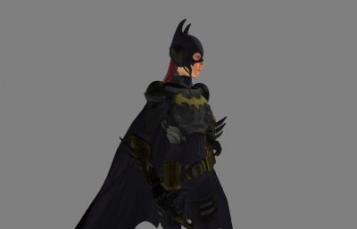 batgirl女蝙蝠侠,蝙蝠女maya模型,MB,OBJ格式文件