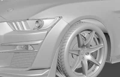 2020款Ford福特mustang shelby GT跑车3D模型(精致内饰)