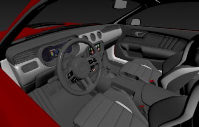 2020款Ford福特mustang shelby GT跑车3D模型(精致内饰)