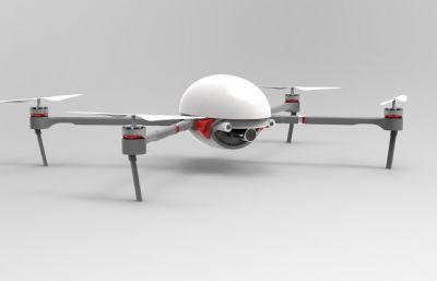 蛋形四轴无人机3D模型,IGS格式