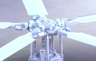直升机螺旋桨结构3D模型,STEP格式