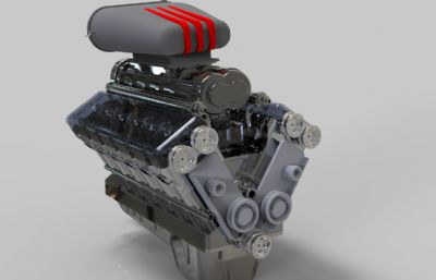 12缸发动机模3D型