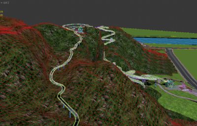 福州城市森林步道,左海公园,金牛山公园,梅峰山地公园3D模型,无夜景效果