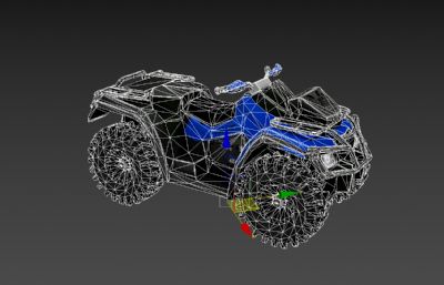 四轮沙滩摩托车3D模型,max+fbx格式
