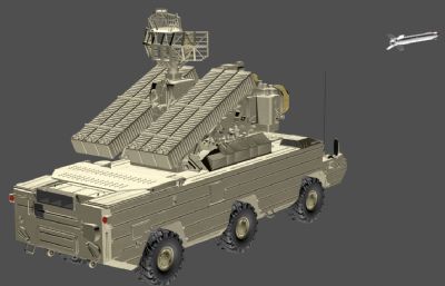 可控火箭炮发射车3D模型