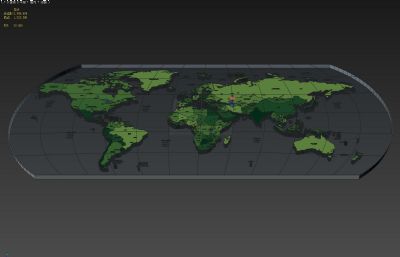 很细节的世界地图,板块地图3D模型