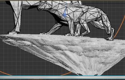 野狼传说雕塑设计3D模型