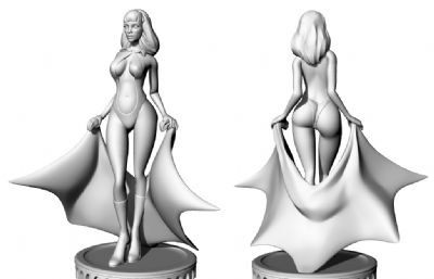 性感浴巾美女3D打印手办模型