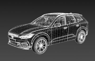 VOLNO YC60时尚SUV汽车3D模型,vray材质
