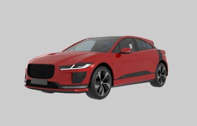 红色时尚小汽车3D模型,max+fbx,vray材质