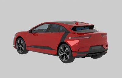 红色时尚小汽车3D模型,max+fbx,vray材质