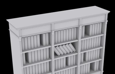 书柜,书架3D模型白模