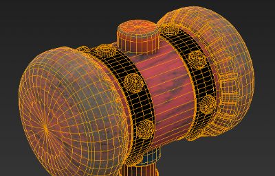 卡通风格的小木锤3D模型