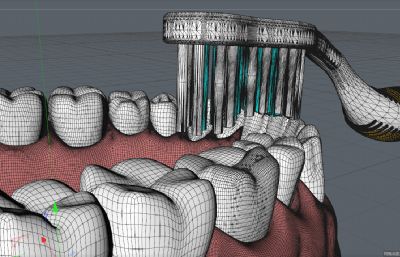 刷牙C4D模型,Octane渲染