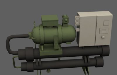 地源热泵机组3D模型,FBX格式