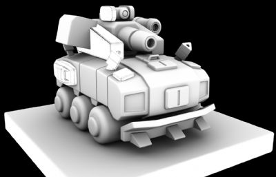 Q版装甲车maya模型,OBJ格式
