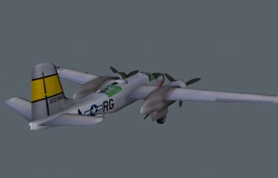 B2轰炸机C4D模型,C4D+FBX格式