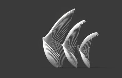 鱼儿归巢雕塑设计3D模型