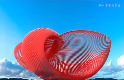 红色海螺雕塑设计3D模型