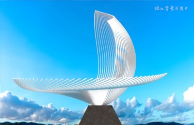 一帆风顺雕塑设计3D模型