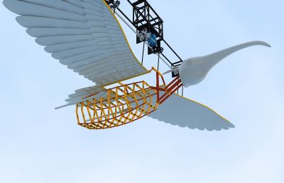 机械鸟,大鸟造型的飞行机械装置3D模型