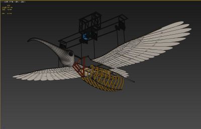 机械鸟,大鸟造型的飞行机械装置3D模型