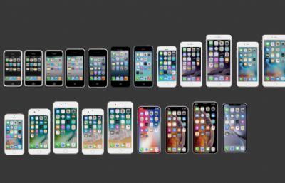 苹果iPhone手机老版全系3D模型