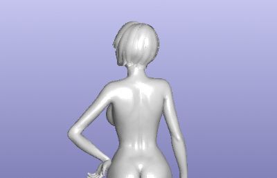 性感的短发女人裸体3D打印模型