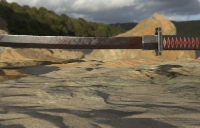 生锈铁链武士刀maya模型,OBJ格式