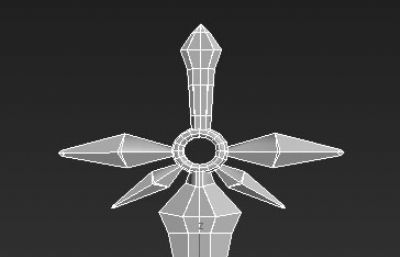 雷欧娜太阳之剑,天顶之刃,盾剑3D模型白模