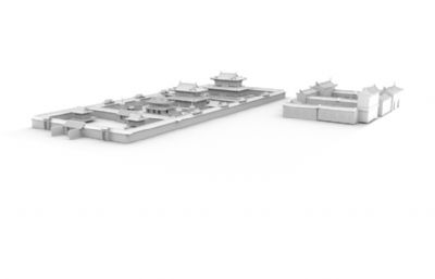古代寺庙宫殿maya模型（原型青海瞿昙寺）