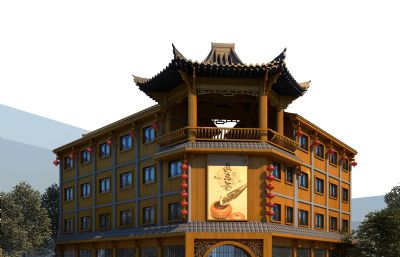 千户苗寨酒店,茶楼,酒楼3D模型