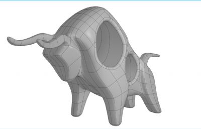 牛年吉祥饰品,公牛摆件三维3D渲染模型(ksp渲染文件+stp模型源文件),keyshot9渲染