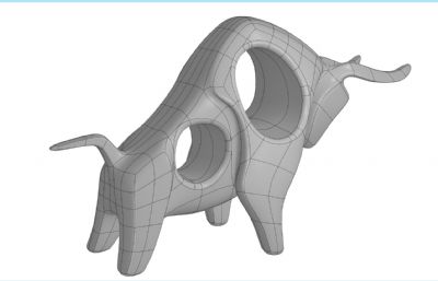 牛年吉祥饰品,公牛摆件三维3D渲染模型(ksp渲染文件+stp模型源文件),keyshot9渲染