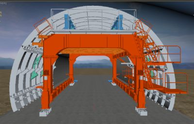 隧道二衬台车,自灌注浇筑式台车,隧道衬砌台车,隧道铺挂台车3D模型