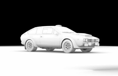 1979阿尔法罗密欧GTV Turbodelta MK拉力赛车,经典跑车3D模型,MAX,MB,FBX,OBJ,STL,blend多种格式,VRAY渲染(网盘下载)