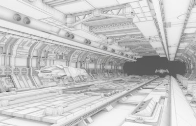 未来科幻穿越隧道,飞船隧道,未来太空基地,飞船进出口通道科幻场景maya模型,MB,MAX,FBX,OBJ,STL,blend多种格式(网盘下载)