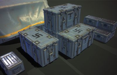 特种部队武器箱,装备箱C4D模型,FBX格式