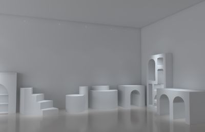 欧美风展台展柜3D模型