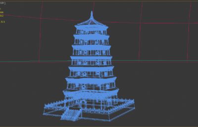 大雁塔,西安大雁塔,慈恩寺丝绸之路3D模型