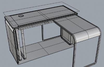 折叠桌子,转角组合桌子模型,STP格式文件