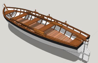 现代风格木船su模型