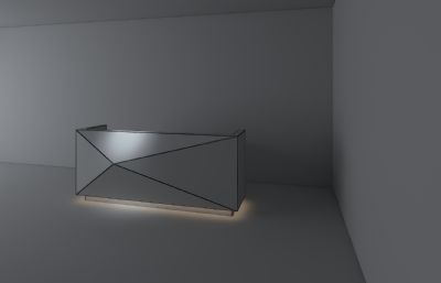 简洁大气的几何造型前台3D模型