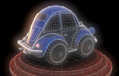 Q版甲壳虫汽车3D模型